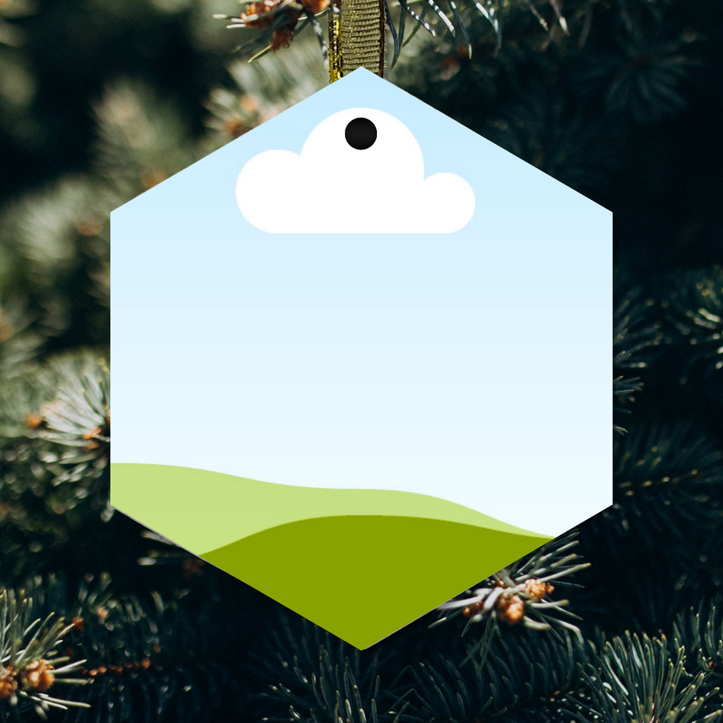 3" x 3" Hexagon Glass Ornament (Flat)